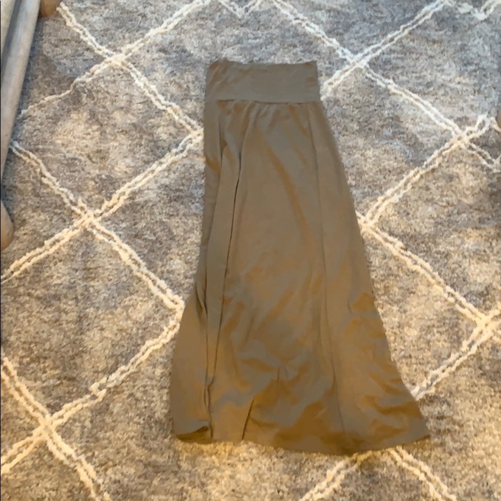 XS TAN ankle high wasted skirt